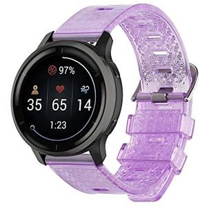 kwmobile smarwatch bandje met glitter - Compatibel met Garmin 22mm vivoactive 4 / Venu 2 / Forerunner 255 - - Van TPU in paars/transparant