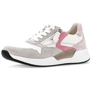Gabor Low-Top sneakers voor dames, lage schoenen voor dames, Wit Grijs Camelia Combi 41, 39 EU