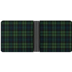 Schotse tartan geruite portemonnee voor mannen vrouwen PU lederen tweevoudige portemonnee portemonnee met kaarthouder portemonnee één maat