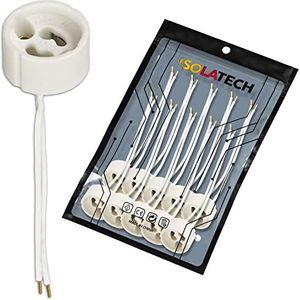 ISOLATECH 10st GU10 keramische fitting brandbeveiliging met adereindhulzen LED spaarlampen (max.250V/2A) lampen home installatie verzonken plafond armatuur keuken badkamer socket hittebestendig