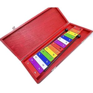 15 nota aluminium plaat klokkenspel xylofoon percussie-instrument houten kist verpakking