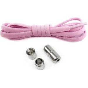 FOVAOK 2Pairs Elastische Veters Sneakers Kleurrijke Opties Geen Tie Schoenveter Voor Sport Ronde Schoenveters Zonder Stropdassen Kids Volwassen Schoenen Accessoires, roze, Eén maat