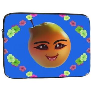 Smiley Geel Peer Patroon Laptop Sleeve Tas Shockproof Draagbare 12 Inch Laptop Tas Case Waterdichte Draagtas Laptop Cover Aktetas Voor Vrouwen Mannen