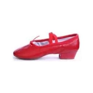 Balletpantoffels, leren oefenschoenen, dansschoenen, leraren, dansschoenen, balletschoenen met hakken, balletpumps, Rood, 39.5 EU