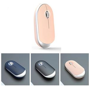 Oplaadbare muis met 4 knoppen, draadloze compatibele Bluetooth-muizen, stille ergonomische computer 1600 DPI, voor Mac, tablet, Macbook Air, laptop, pc, gaming kantoor (2,4 G, roze)