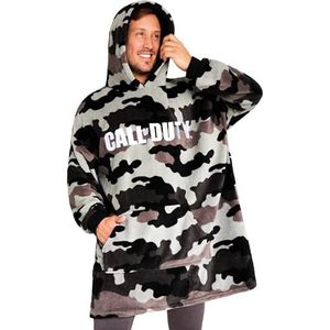 Call of Duty Deken Hoodie voor Mannen en Tieners Gezellige Oversized Fleece Hoodie One Size Sherpa Hood Gamer Geschenken voor Hem Grijs Camo, Grijze Camo, one size