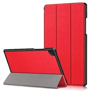 Case for Sumsung Galaxy Tab A7 T500/T505/T507 Tri-Fold Smart Tablet Case,Ultra Slim Lichtgewicht Stand Case Hard PC Back Shell Folio Case Cover,Auto Sleep/Wake Tablet Case Tablet hoes (Color : Rosso