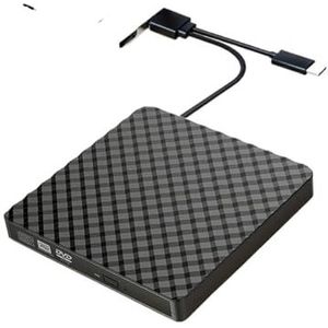 USB3.0 & USB-C externe CD DVD-drive Hoge snelheid gegevensoverdracht & afspeelmogelijkheden Optische schijfdrive for laptops, desktops(Black)