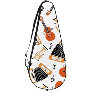 VAPOKF Accordeon trompet gitaar instrument racket tas voor tennis, tennis vleermuis cover racket case peddel tas, geschikt voor maximaal 2 rackets