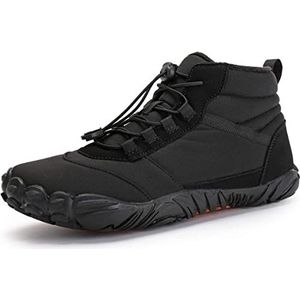 XXSLY Unisex High-Top blotevoetenschoenen winter heren dames gevoerd en waterdicht minimalistische trailschoenen 40EU zwart