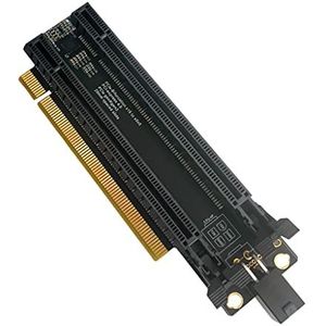JMT PCI-E 4.0 x16 1 tot 2 Uitbreidingskaart Gen3 Splitkaart PCIe-Bifurcatie x16 naar x8x8 met 20mm Gespleten Slots CPU4P Voeding Poort (+4Pin Kabel)