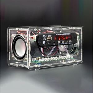 Elektronica Bluetooth luidspreker met FM-radio DIY solderen bouwpakket, afstandsbediening muziekspeler project met kleurrijke geluidsbesturing, ledlampen en schaal, digitale display versterker voor