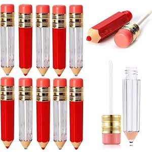 10Pcs Potlood Lipgloss Sleutelhanger Hervulbare Lip Olie Lipgloss Buis Diy Lege Lipgloss Buis Mini Lipgloss Buis Draagbare Lipgloss Container