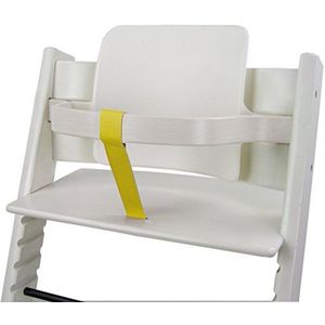Bambiniwelt Gordel compatibel met Stokke Tripp Trapp hoge stoel, leren gordel van echt leer (geel)