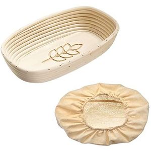 Westmark rijsmandset, 2-delig, ovale rijsmand + deksel, met spies, riet/katoen, licht beige/beige, 3235227B
