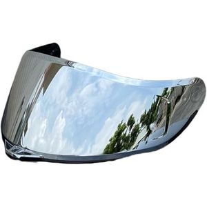 Motorhelm vizier lens, Helmvizier, K5 gezichtsscherm vervangende UV-beschermende krasbestendige helmvizier compatibel met AGV K1 K1S K3SV K5 K5S helm (goud)(Silver)