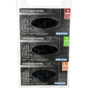 2x ARNOMED Wandhouder voor wegwerphandschoenen, wegwerphandschoenhouder voor 3 dozen, voor handschoenen van nitril, latex & vinyl, transparante handschoenendispenser van acryl in 24,6x8,1x41 cm