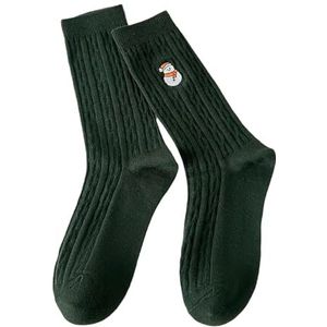 De mannen en vrouwen hebben skilaarzen sokken Dames kerstsokken tot de kuit, 3 paar, veelkleurig(Green 3 Pairs)