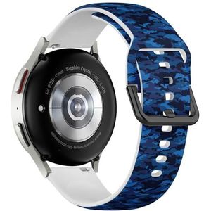 Sportieve zachte band compatibel met Samsung Galaxy Watch 6 / Classic, Galaxy Watch 5 / PRO, Galaxy Watch 4 Classic (Shark Camouflage) siliconen armband accessoire