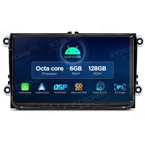XTRONS IXA94MTVL GPS-autoradio voor VW Golf Passat Tiguan Seat Skoda, Android 14, Carplay, WiFi (6 GB + 128 GB)