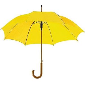 eBuyGB Automatische klassieke paraplu van hout met gebogen handgreep., geel (geel) - 1270308
