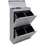 ARREGUI - Top CR622-B - Afval- en Recyclingbak - Lichtgrijs - Staal - 4 x 17 L