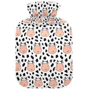 LI ZHI XIN PVC warmwaterkruik met fluwelen deksel 1L 2L kleine middelgrote dierlijke koe patroon