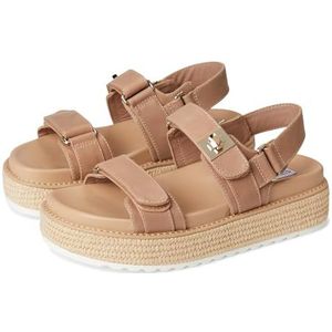 Steve Madden Women's Bigmona Sandal, Natural Leather, 6