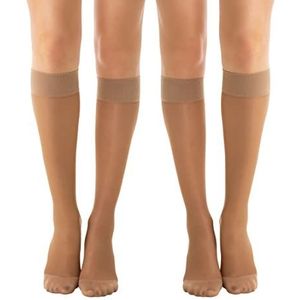 RelaxSan Basic 850P (2 Paren - Mink, 3) 140 denier PLUS stevige compressie kniekousen 22-27 mmHg