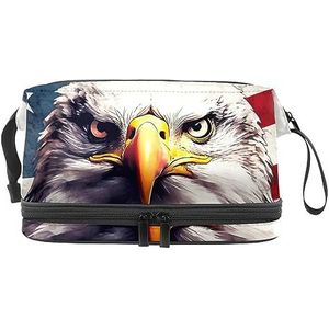 Dubbellaags Cosmetische Tas Ernstige Onafhankelijkheid Dag Draagbare Make-up Tas Travel Organizer Pouch Voor Vrouwen Meisjes Toiletartikelen Tassen, Multi 5, 27x15x14 cm/10.6x5.9x5.5 in, Make-up zakje