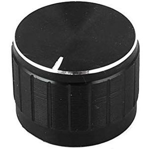 BE-TOOL Potentiometer Knop, 15/17/19/21/30/40 6 Maten Metalen Gekartelde Pot Knoppen - Zwart, voor 6mm Potentiometer/Rotary Encoder