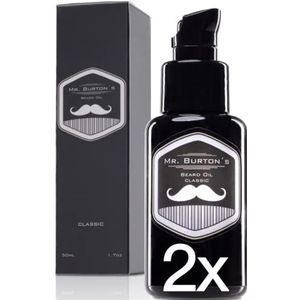 Dubbele baardolie - Mr. Burton's Beard Oil - classic - Made in Germany - 2x50ml baardolie voor de baardverzorging - met arganolie dierproefvrij en veganistisch