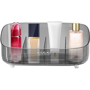 szaluyk Make-up Organizer Case | Sieraden Opbergdoos - Tafelblad Cosmetische Organizer, Stijlvolle Badkamer Make Up Stand, Multifunctionele Make-up Display Case voor Oogschaduw, Grijs, Refer to