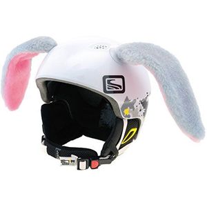 Crazy Ears Helmaccessoires, dierenoren, voor skihelm, grijze hazenoren