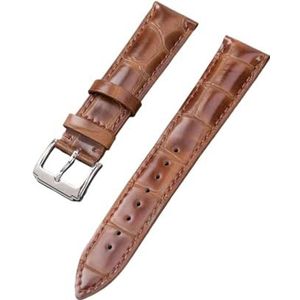 Jeniko 12-24 Mm Lederen Horlogebanden Armband Zwart Rood Bruin Horlogeband For Dames Heren Polsband (Color : Light brown, Size : 23mm)