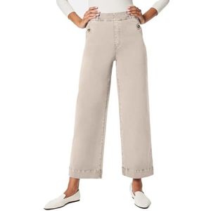 yk8fass Denim broek met rechte pijpen ze-1234, Kaki, 4