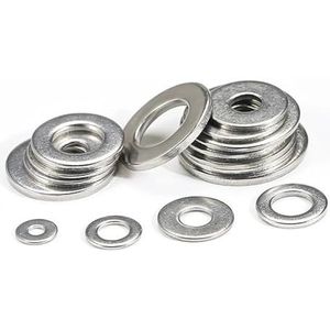 Ringen 2/5/10/50/100 stuks vlakke pakking Zilveren ring Roestvrij staal metalen ringen Vlakke M1.6 M2 .5 M3 M4 M5 M6 M8 M22 Bevestigingsringen(M18x34x2 x2pcs)