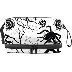 Make-upzak - de Kosmetische Zak van de Grote Capaciteitsreis, hand schetsen, Meerkleurig, 27x15x14 cm/10.6x5.9x5.5 in