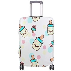 BALII Grappige gezichten kinderachtig fles trolley geval beschermhoes elastische bagage cover past 18-32 inch bagage