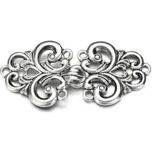 Shirt Cinch Swirl Clip Cape Clips, Sjaal Cardigan Clips Pak van 3 Zinklegering Strass Multicolor(2-antique Silver)