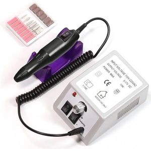 Professionele elektrische nagelboormachine Set Nagelvijlen Boren Gel Polish Remover Draagbare nagelpolijstmachine(Grey)