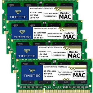 Timetec - 32GB KIT - RAM Geheugen - Compatibel met Apple DDR3 1333MHz PC3-10600 CL9