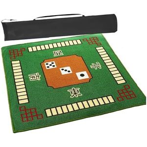 Mahjongg Mat Vierkante Mahjong-tafelmat Met Windpositionering, Verdikte Antislip Speelkaartmat For Pokerkaartspellen Bordspellen Tegel Mahjong-spellen (Color : Green, Size : 34.7x34.7inch)