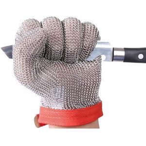ThreeH Roestvrij stalen handschoenen Mesh Cut Proof Stab Resistant Handschoenen voor Snijden Snijden Werken GL08 M (Een Stuk)