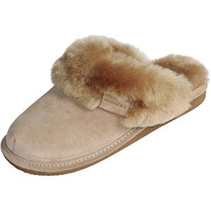 Hollert Lamsvacht pantoffels - Malibu damespantoffels bont schoenen, beige, 39 EU