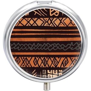 Afrikaanse modder Doek Tribal Pil Doos Mini Pil Case Pocket Pil Case voor Mannen Reizen Pillendoos Leuke Pil Organizer 3 Compartiment Geneeskunde Pil Organizer Pil Container Pil Houder