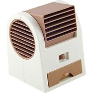 USB-batterij Miniconditioner For Tweeërlei Gebruik Koelventilator Kantoordesktop Bladloze Airconditioningventilatoren Bevochtigingsventilator Gebruiksvriendelijk(Brown)