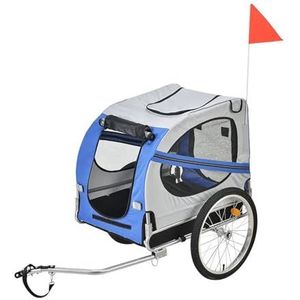 Dierenkar Outdoor fietskar huisdieren opvouwbare type grote hondenfietskar for vervoer van 40 kg (Color : BLUE-GREY)