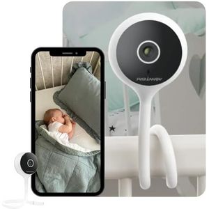 PARINNOV 3MP Video Babyfoon, WiFi Babycamera, Huildetectie, Nachtzicht, Walkie-Talkie, Temperatuur- en Vochtigheidsbewaking, Flexibele en Verstelbare Montagepaal, Camera voor Baby, slaapliedjes, Alexa