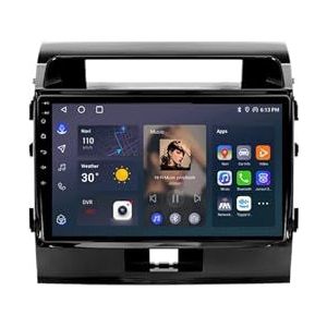 Android 12 Auto Stereo MP5 Player 9'' Screen Autoradio Voor Toyota Land Cruiser 200 2007-2015 Car-play Android Auto GPS-navigatie Bluetooth RDS FM AM DAB+ Radio Stuurbediening Voice Control(4 Core 2